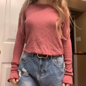 Super Soft Cute Long Sleeve Shirt with Lettuce Hem